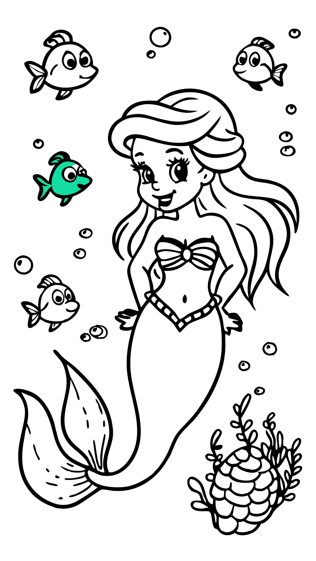 coloring pages disney ariel